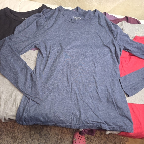 Time & Tru Long Sleeve Womans Shirt Bundle 8-Pack Size Large L 12-14 - Picture 2 of 14